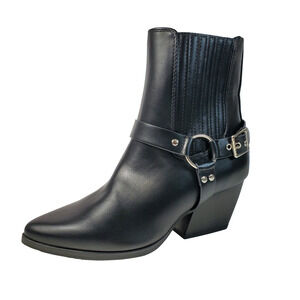 Soda Edwina Cowboy Boots Women’s 7.5M Black Pointed Toe Western Moto Boot